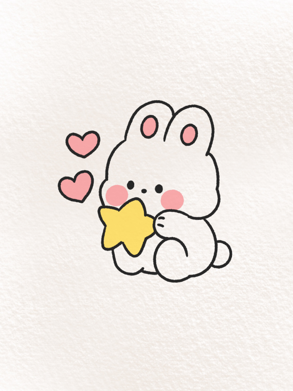 简笔画 | 超简单可爱的小兔子 小兔兔摘下一个星星装到圣诞袜子里送给