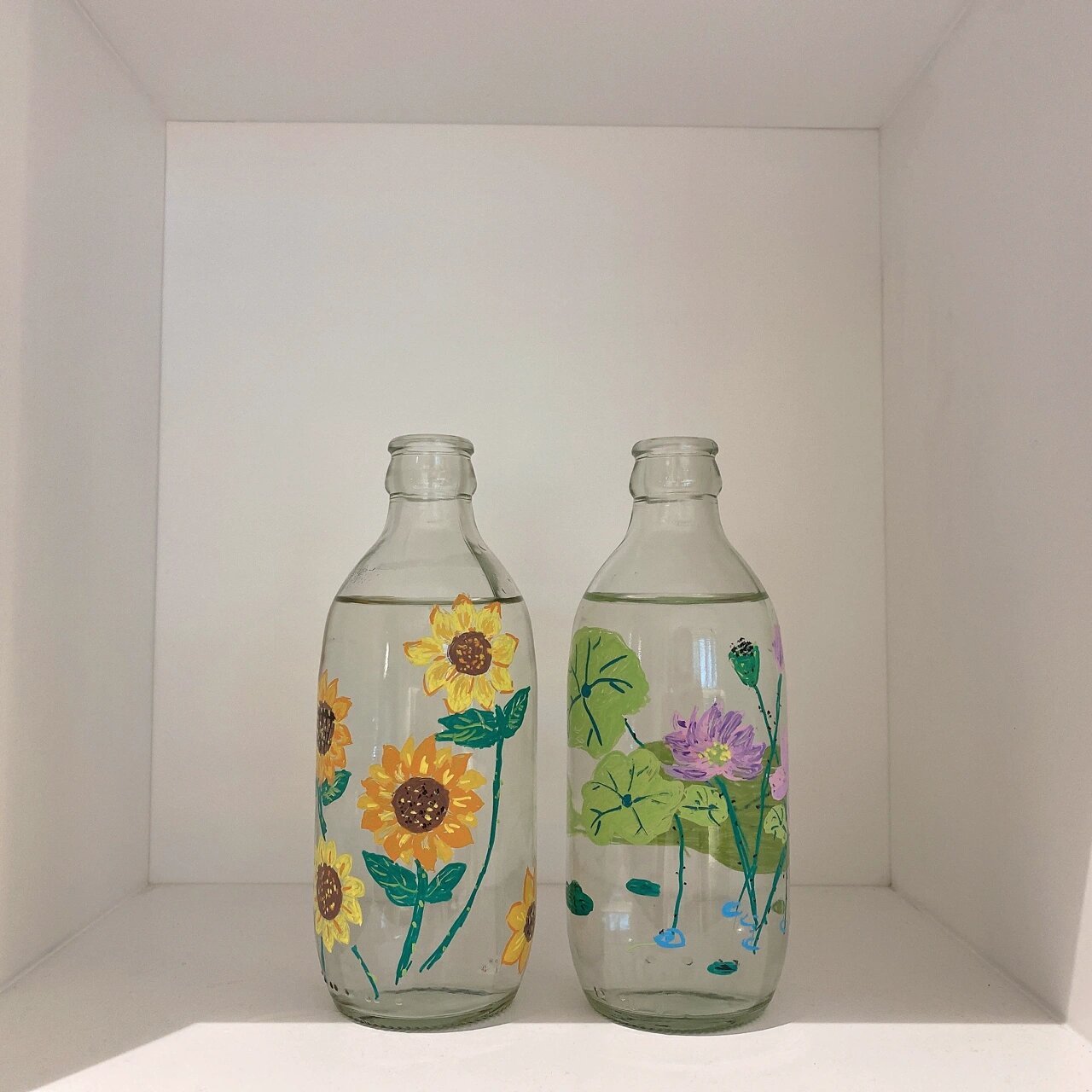 废物利用|玻璃瓶丙烯画