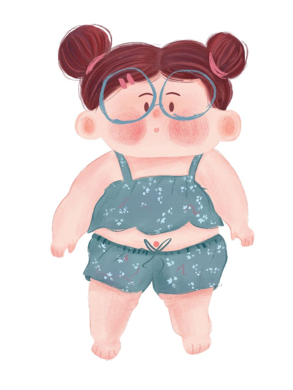 儿童插画‖100个治愈小人-48 这胖胖的小肚肚