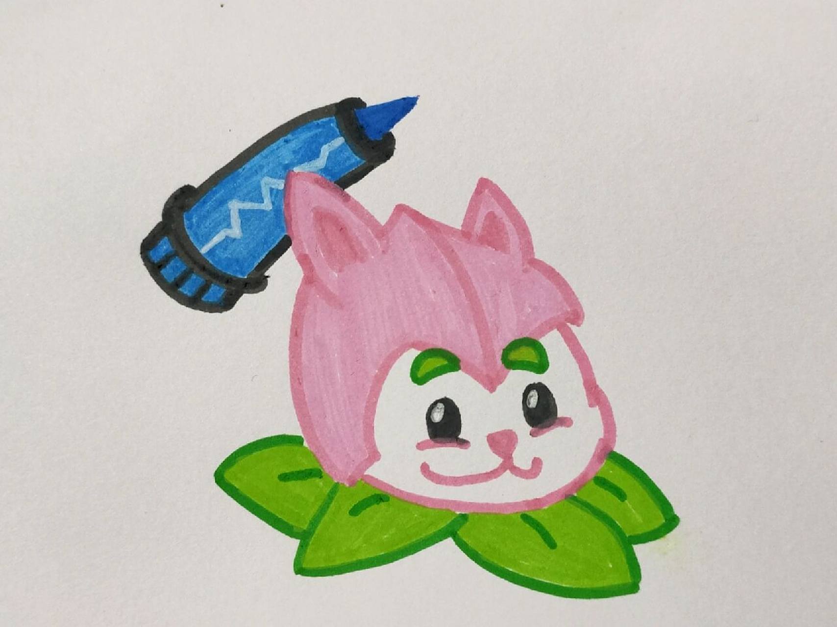 植物大战僵尸简笔画(附过程) 猫尾草来啦～～ 	 9015:马克笔纸