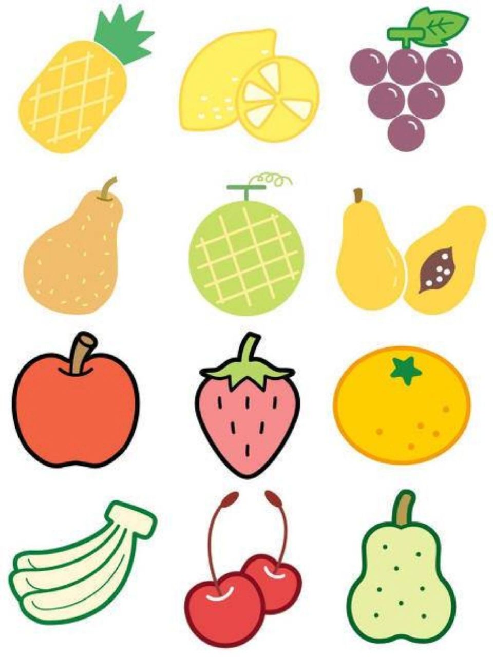 夏天的水果大集合啦!|儿童简笔画大全 孩子画简笔画9099: .