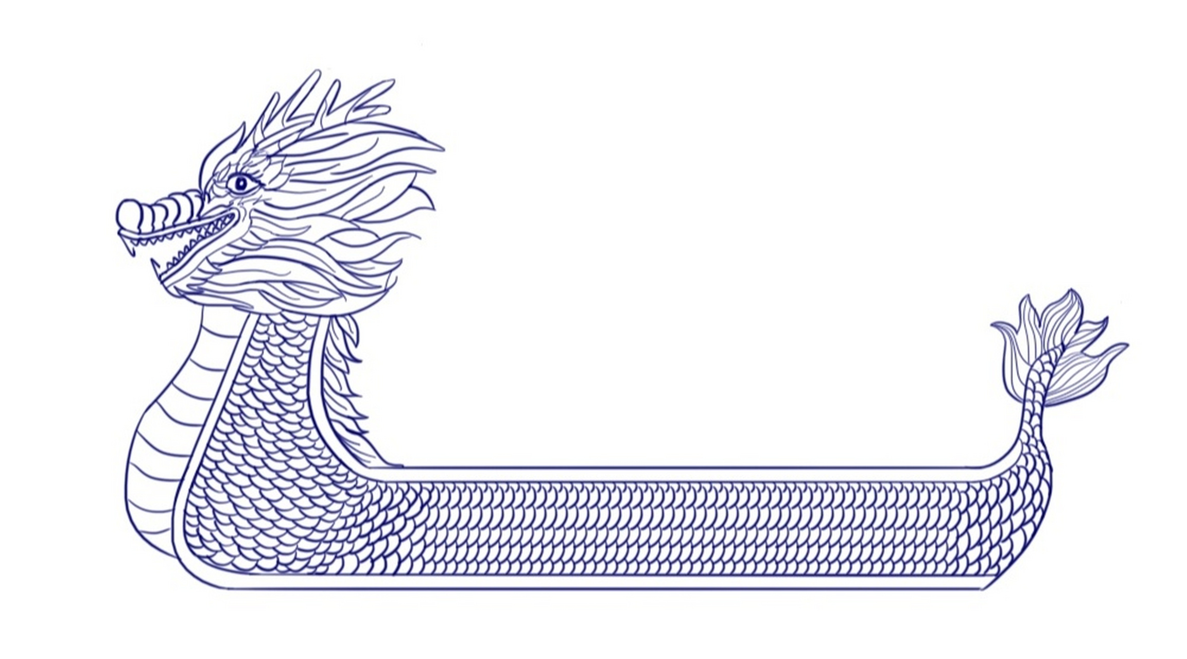 国潮-端午龙舟画法 要过端午节了,一起来画龙舟吧.练习仅做个人练习.