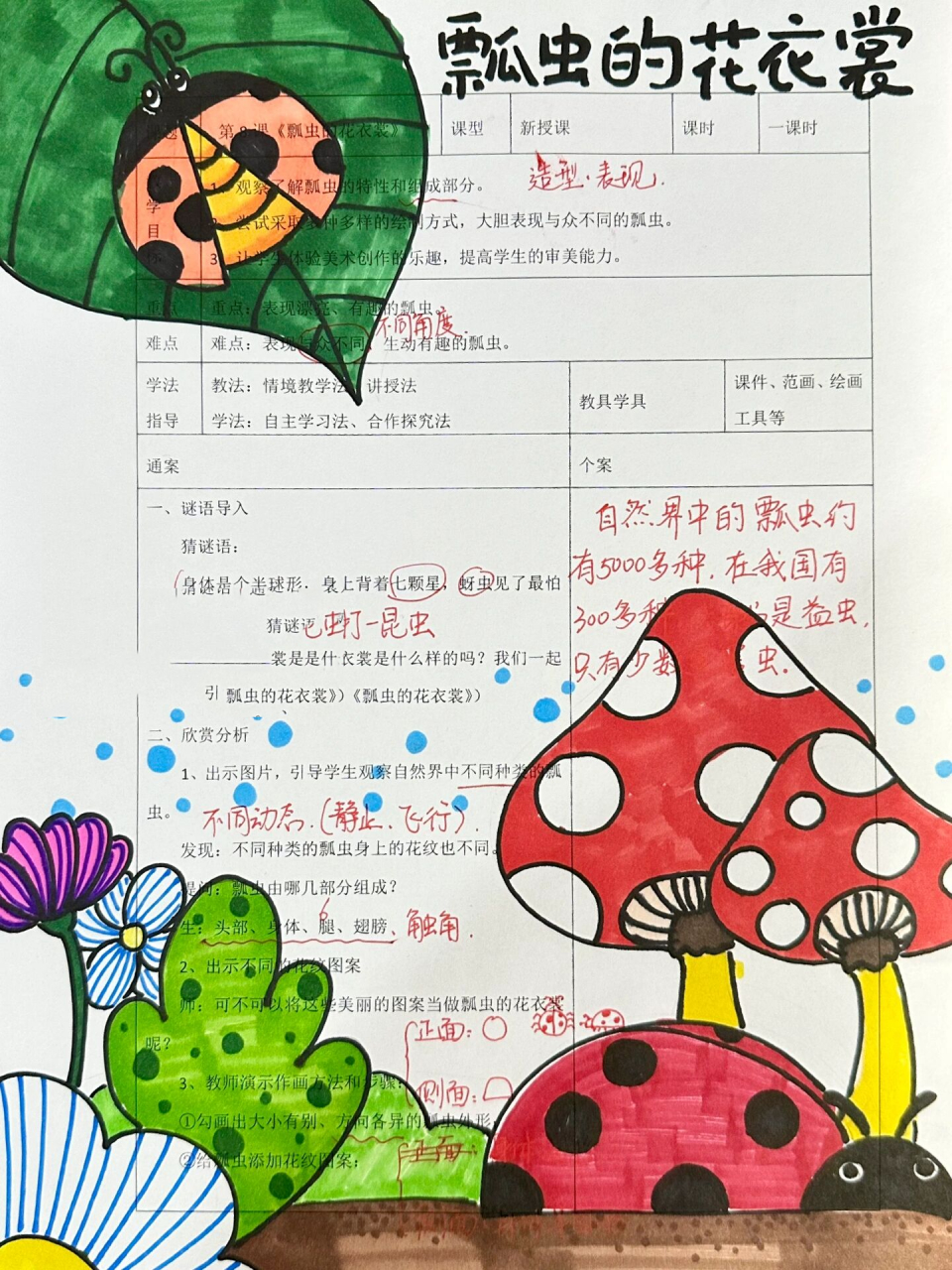 小学美术教案《瓢虫的花衣裳》 小学人教版一年级下册美术《瓢虫的花