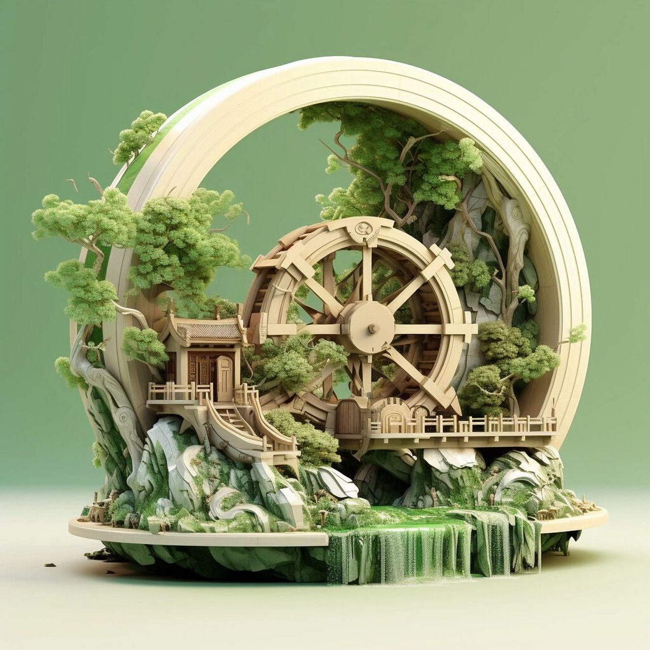 古老而美丽的机械|传统水车 古老而美丽的机械,转动着,为大地带来生命