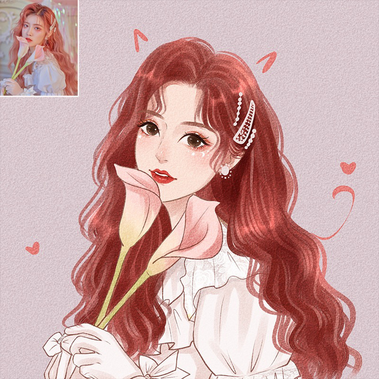 手绘卡通头像～真人照片画手绘头像 情侣头像/女生头像/男生头像/手绘