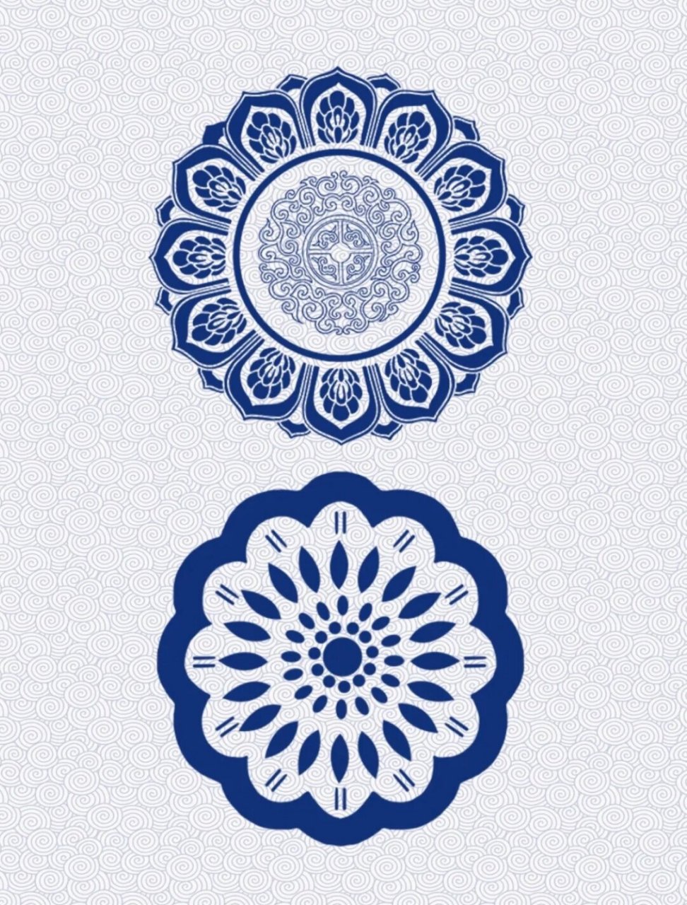 传统纹样 青花瓷图案服装团扇装饰 仅限大家临摹交流哈,尊重作者版权