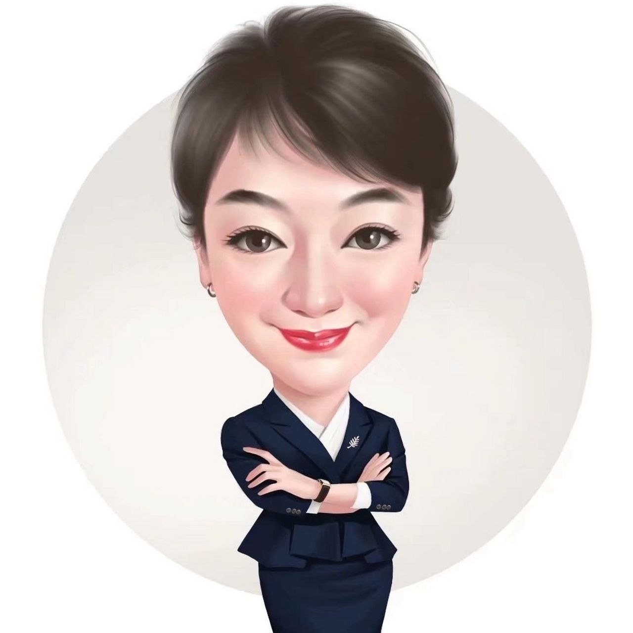 英姿飒爽的职场女强人微信头像 能代表自己职业的手绘微信头像