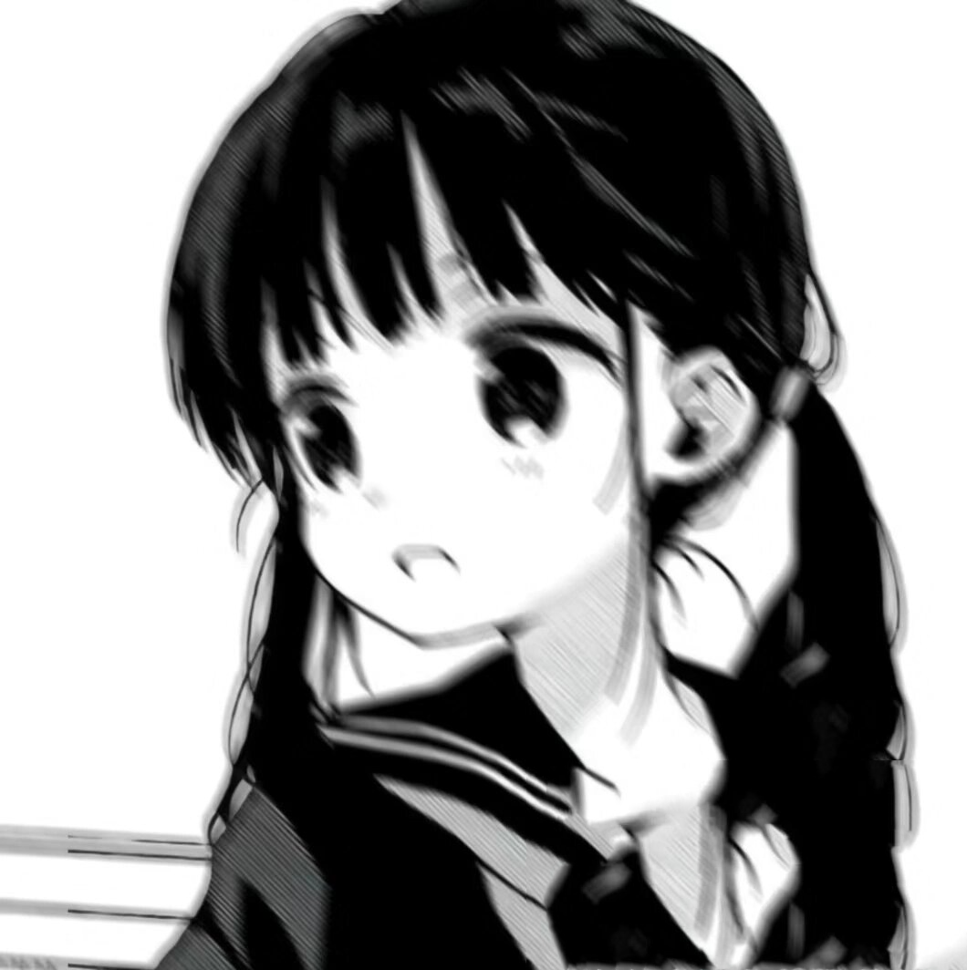 黑白模糊女头动漫