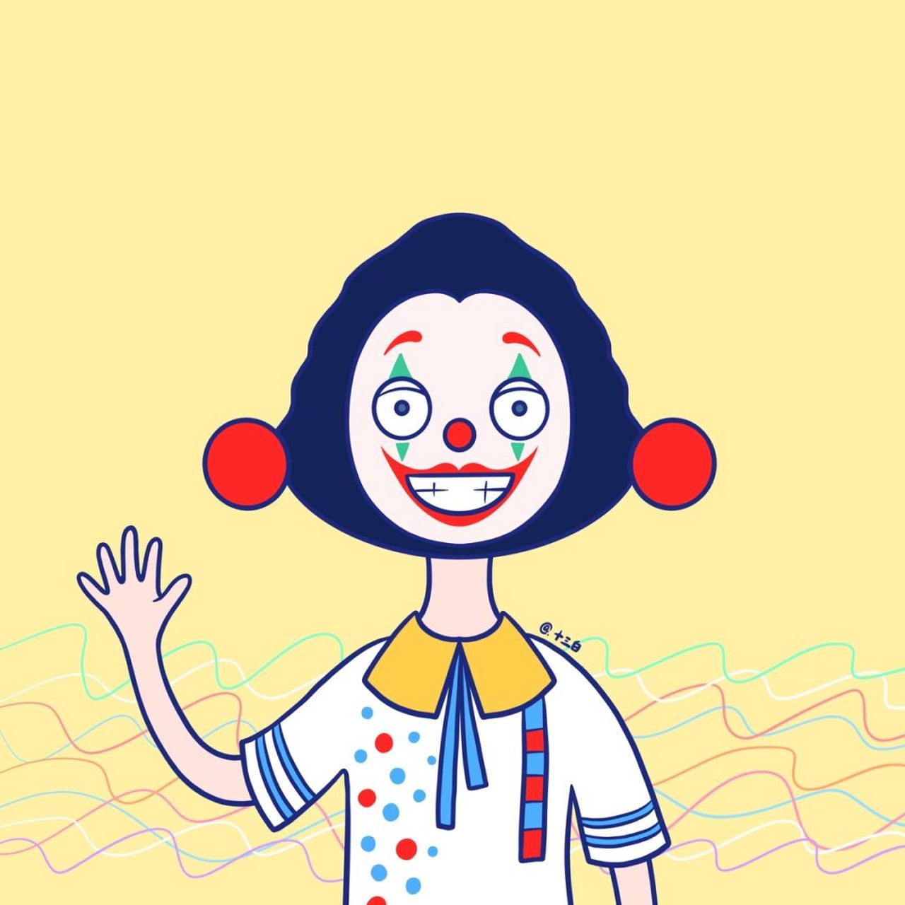 创意插画 手绘头像 小丑漫画 搞笑头像 #我是原创插画师