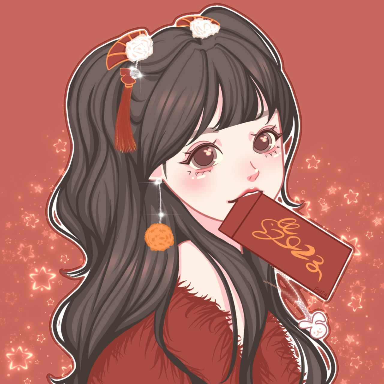 卡通头像|新的一年钱兔似锦～ 兔年头像来啦～红红火火 参考 小仙女