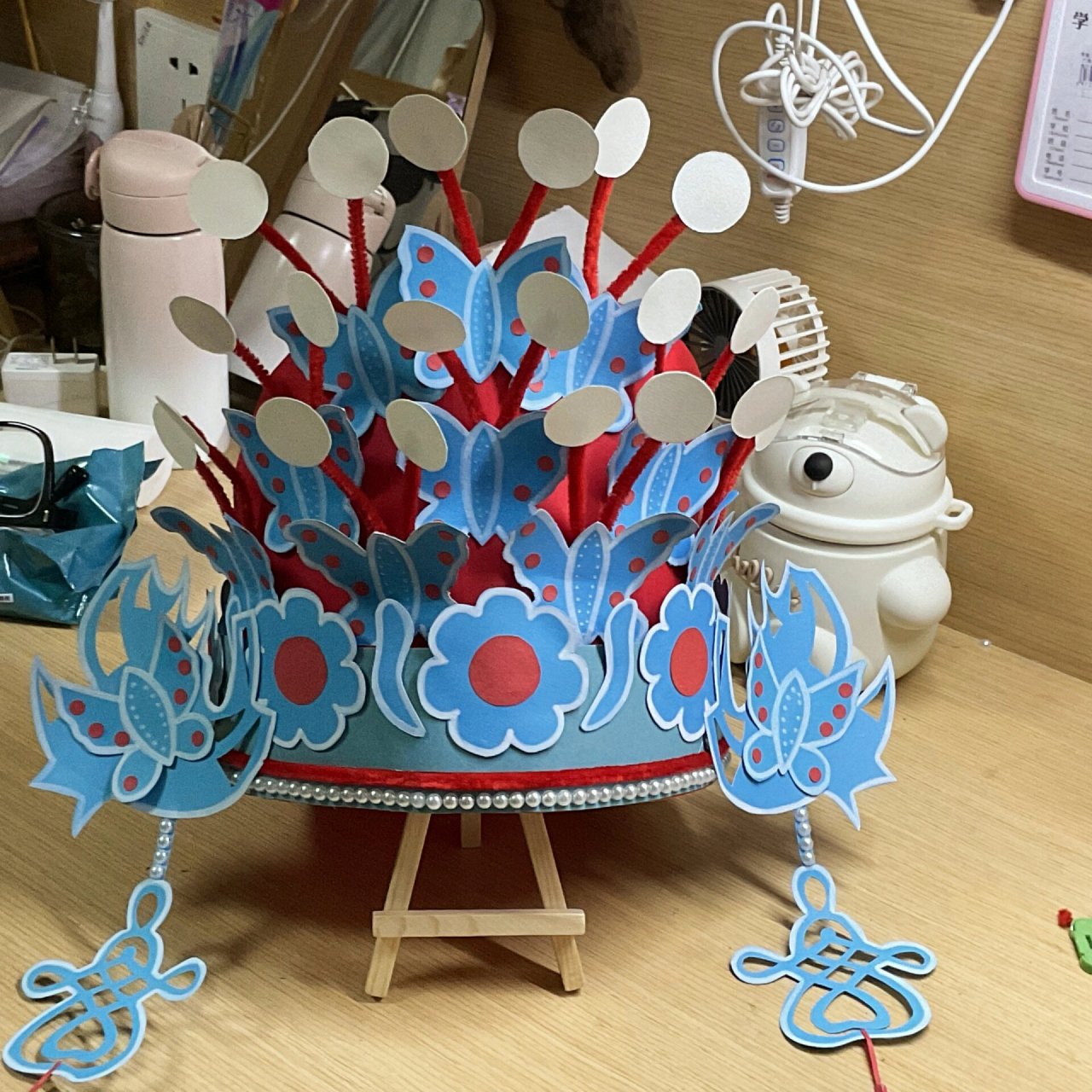 手工头饰73 民俗类玩教具,参考找不到同色纸,用蓝色卡纸代替