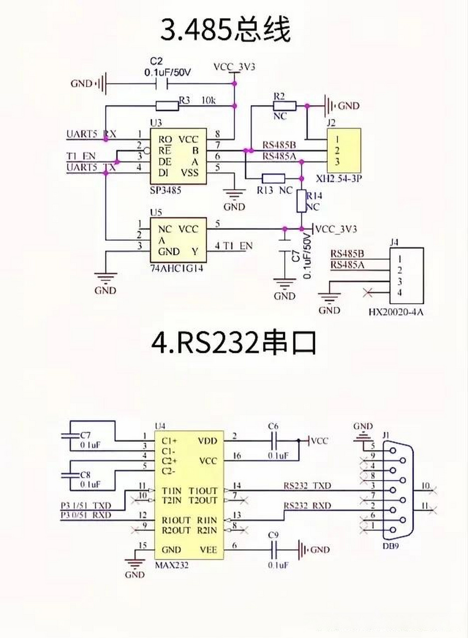 rs232和rs485的接线图图片