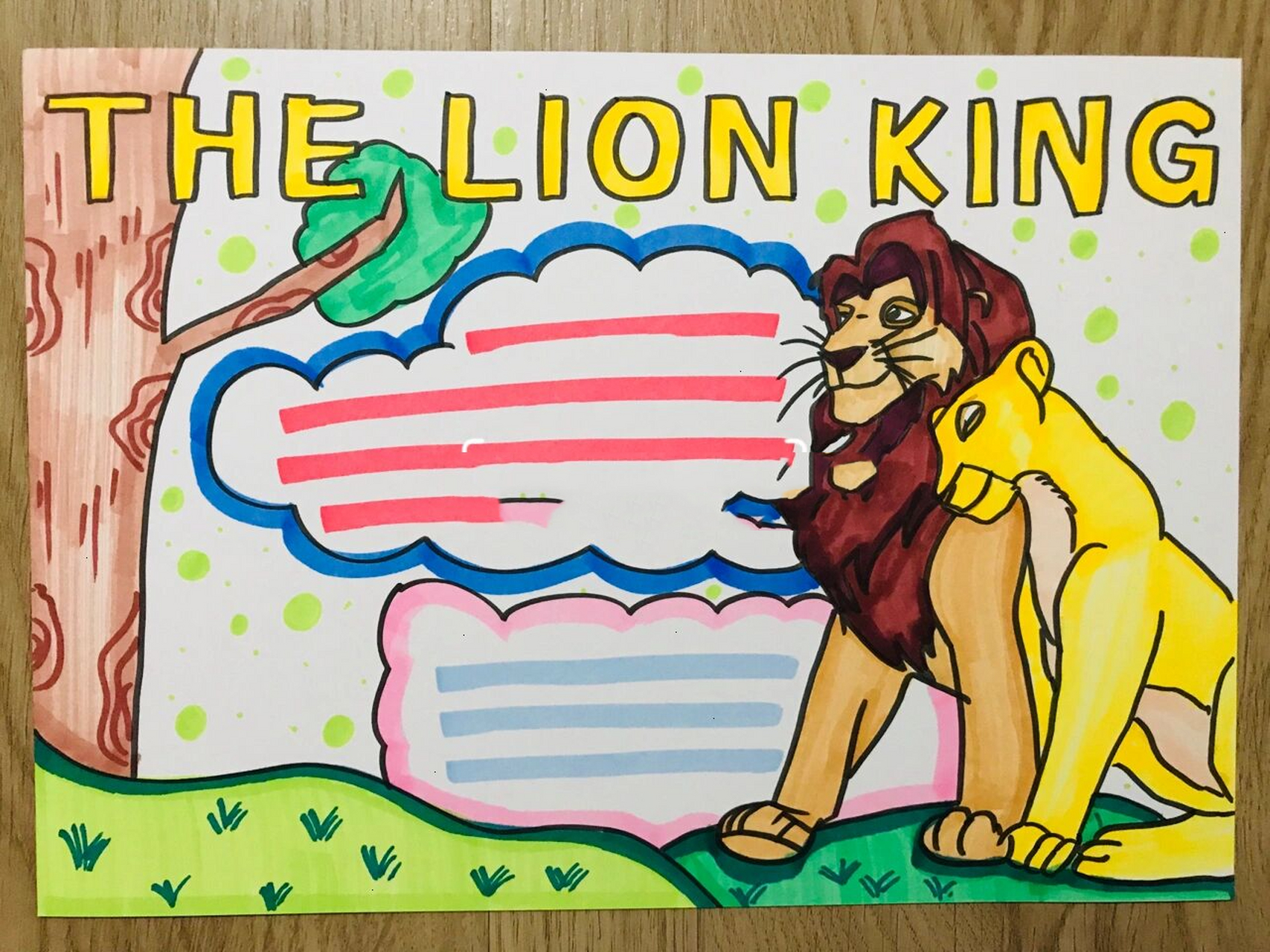 狮子王海报手绘简单图片