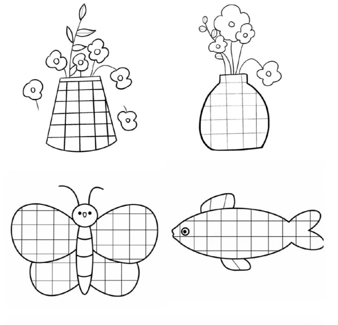 环创素材-美工区格子画可打印 幼儿园环创 幼儿园环创可打印素材