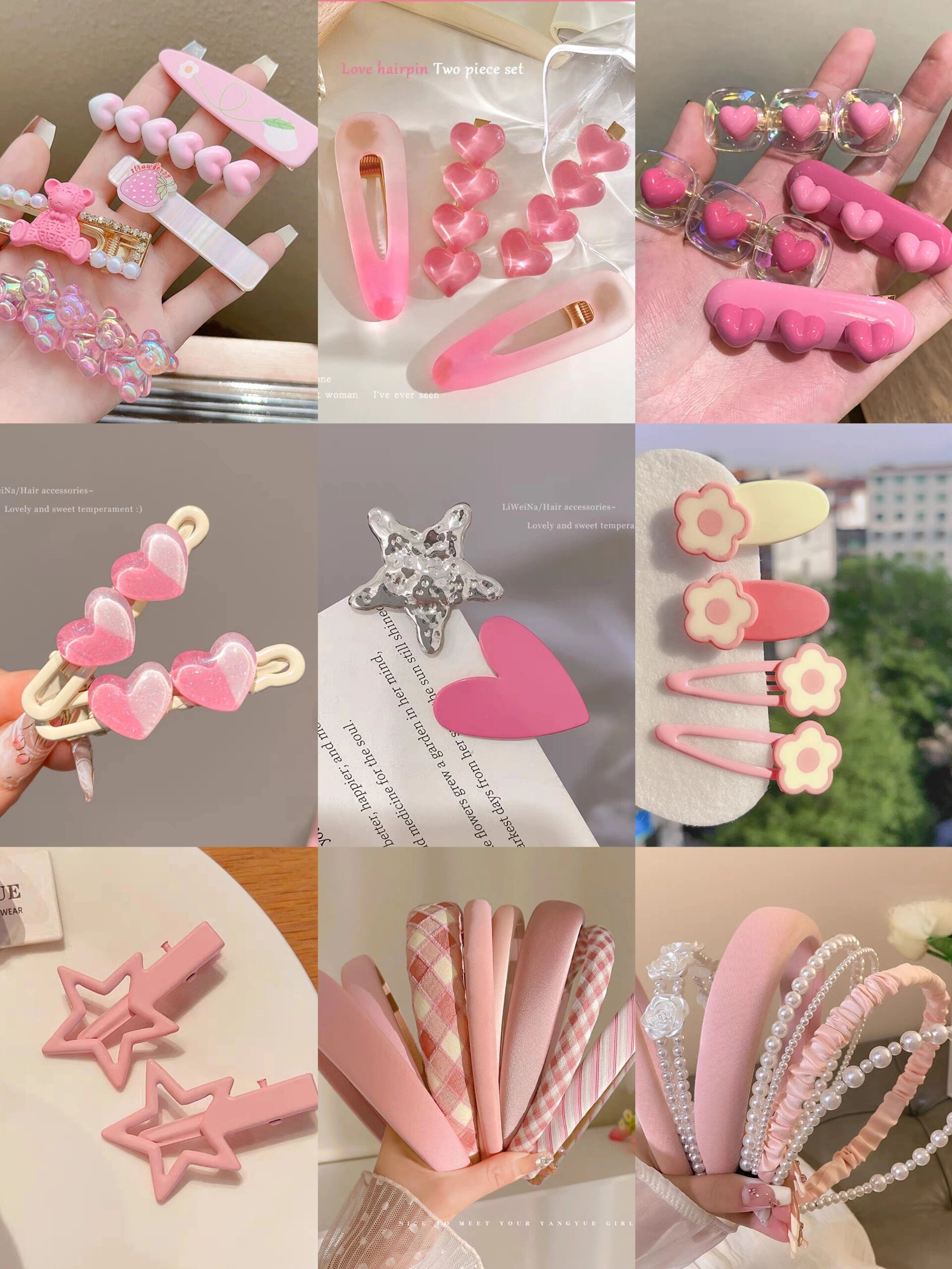 甜美少女心发卡发箍