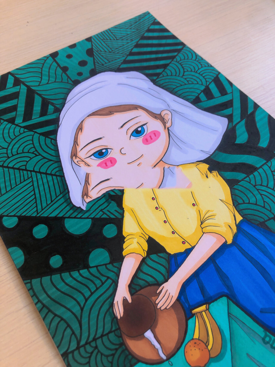 初级动漫|世界名画系列|儿童画 来自荷兰画家维米尔的作品《倒牛奶的