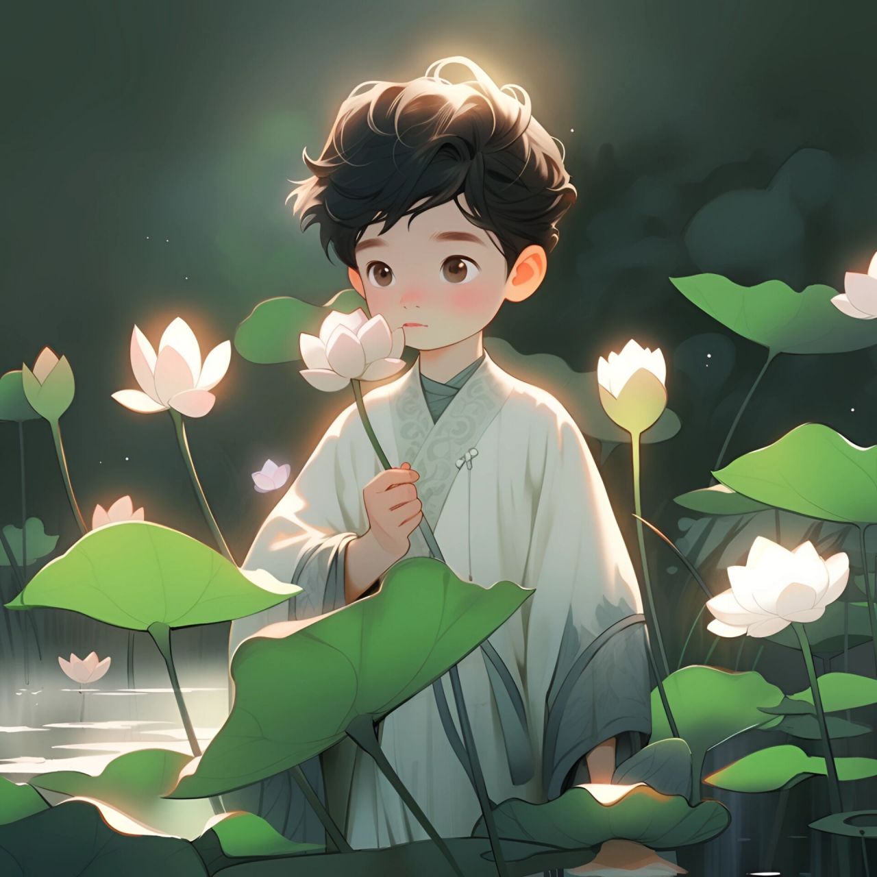 心平气荷,才能好运连连‖男生头像 渡生活的难,谢时光的暖,让喜欢的