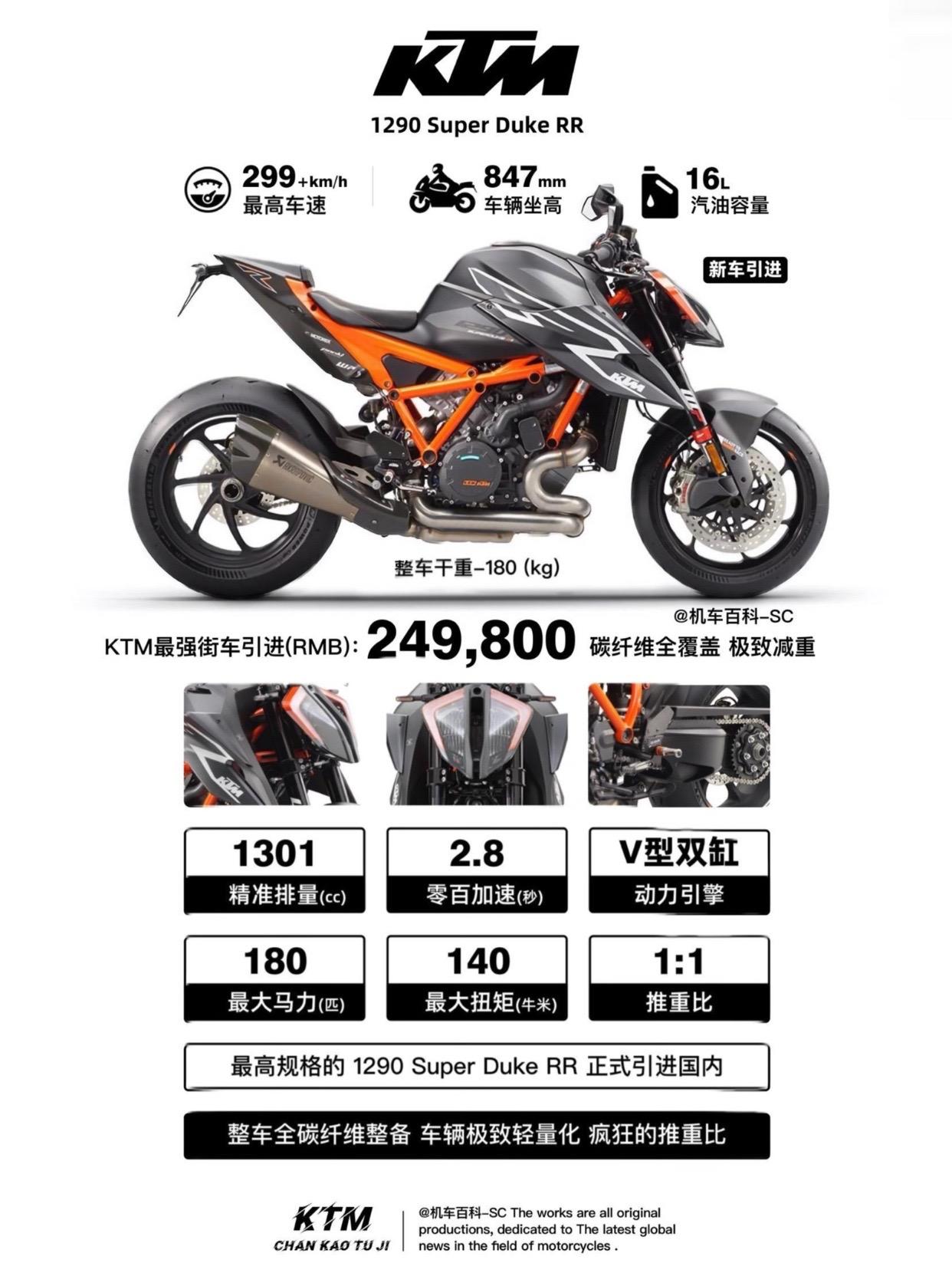 5ps 油箱容量:16l 座高:835mm ktm1290超级公爵 爱机车爱生活