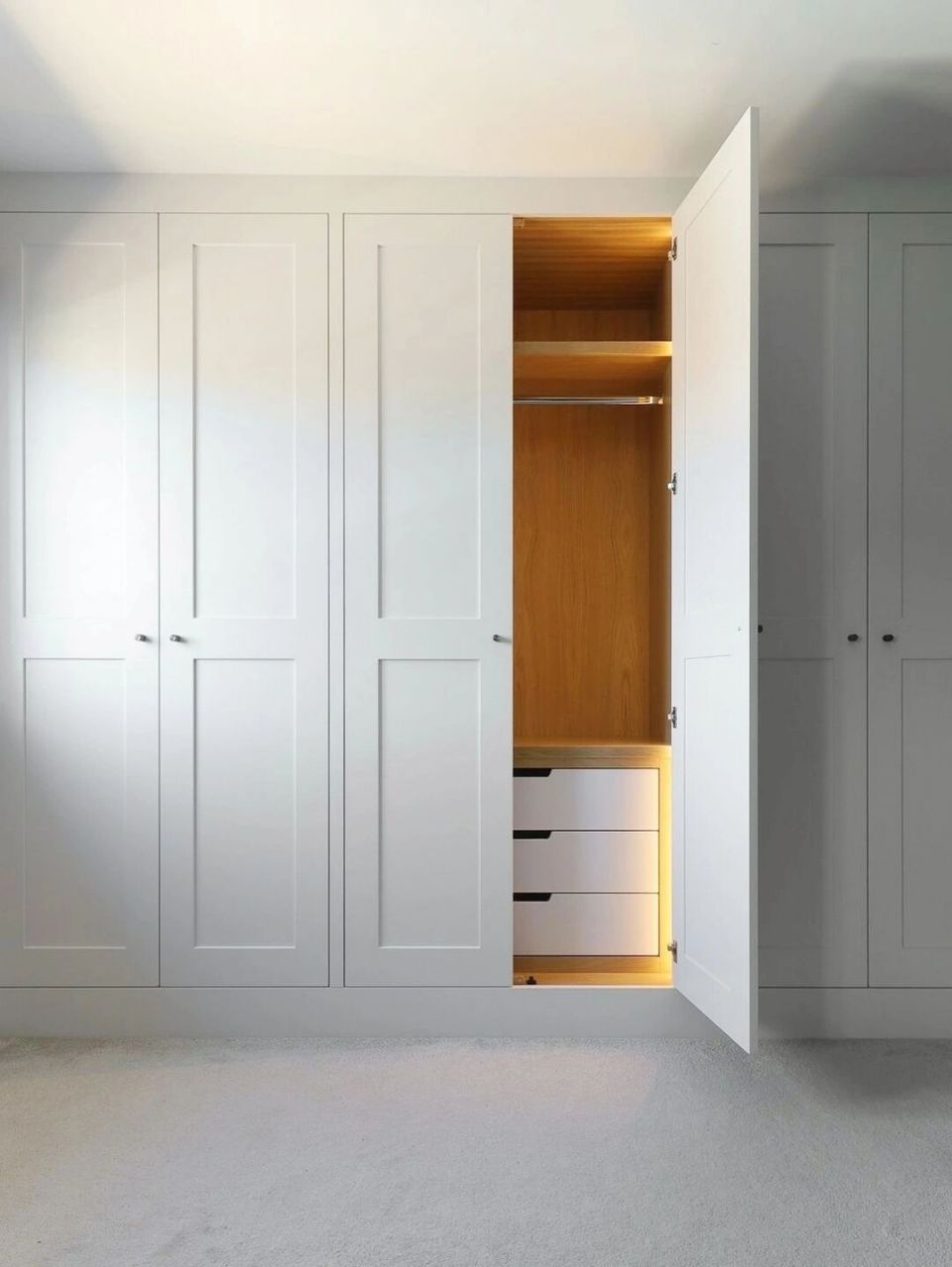 奶油白"回"字造型衣柜,妥妥的梦中情柜!