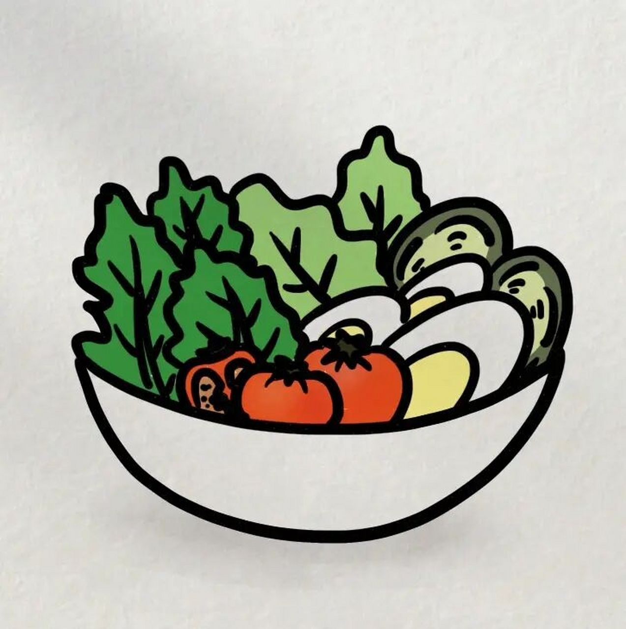 蔬菜水果沙拉简笔画图片