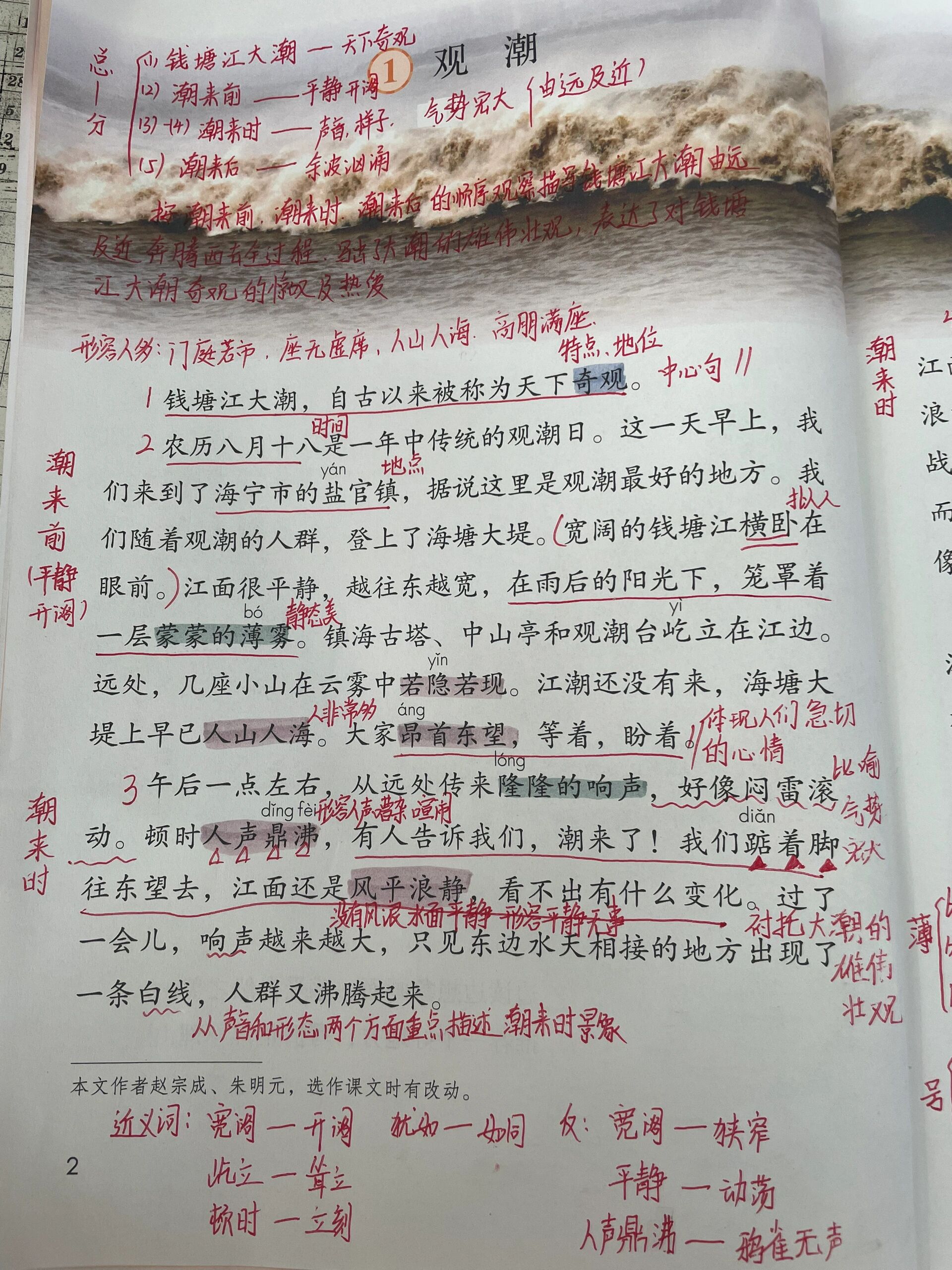 四上语文 第一课 《观潮》