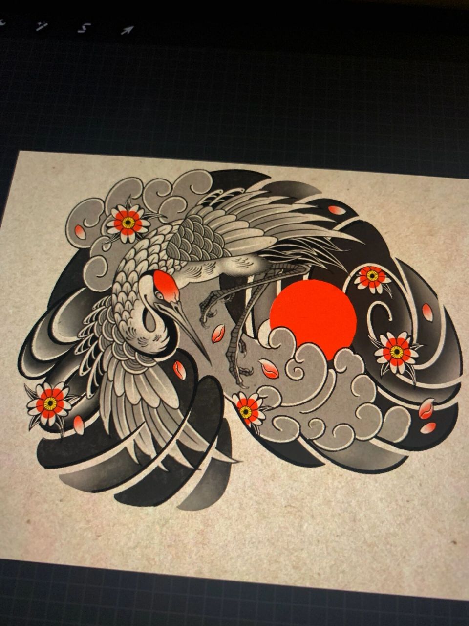 蘇州纹身61新中式61半甲仙鹤 半甲仙鹤