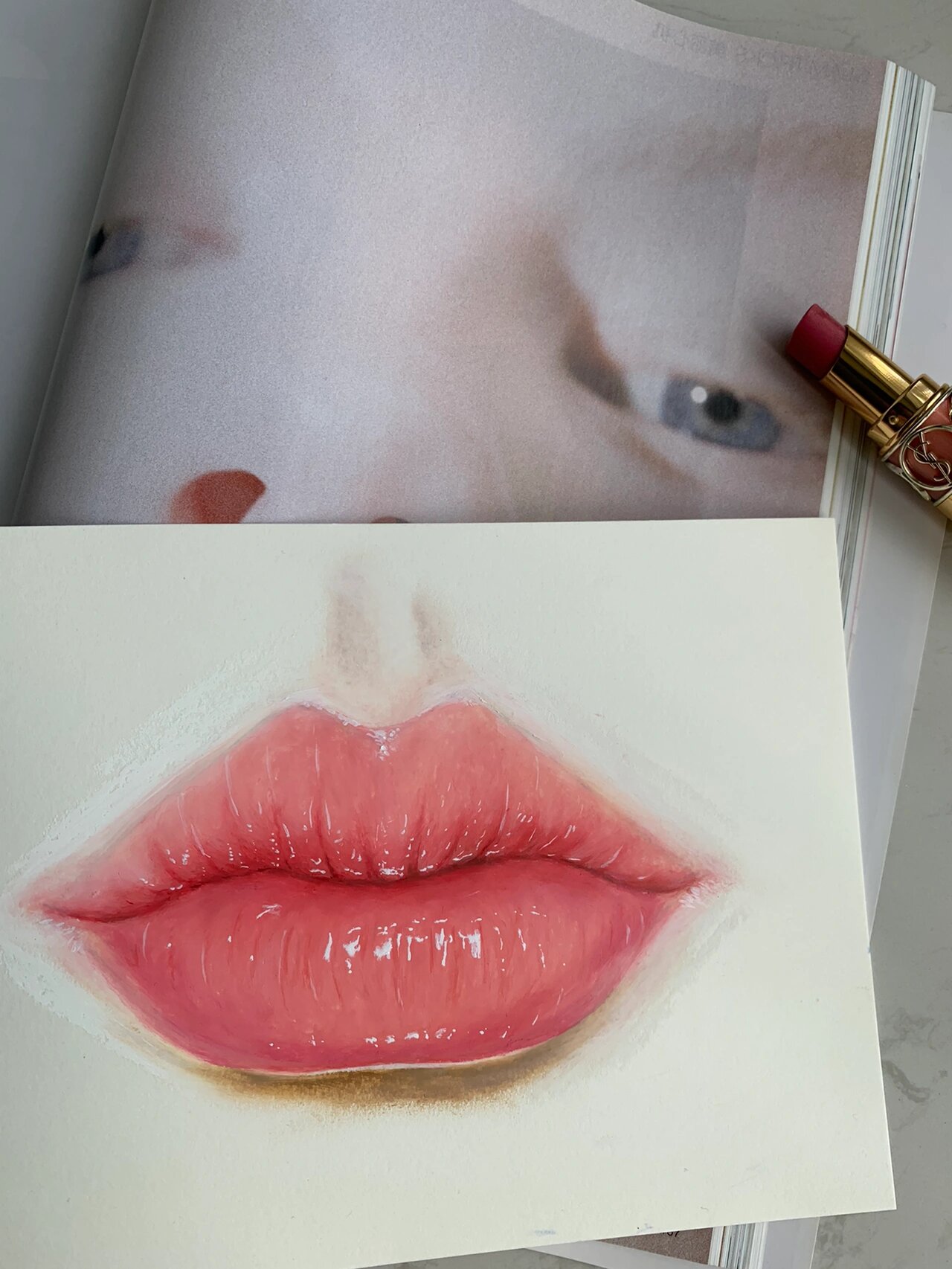 油画棒|口红(附过程) 裸色系列口红也来一波,最近嘴唇画上瘾了,对新手