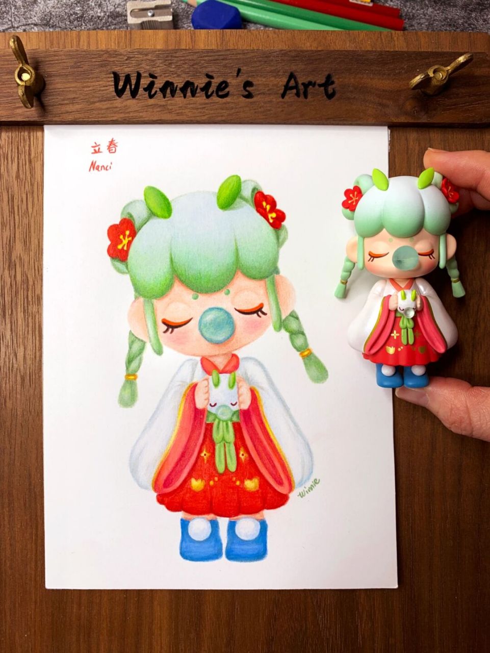 【手绘彩铅盲盒】nanci24节气立春/喜迎冬奥会 老规矩:完整绘画过程