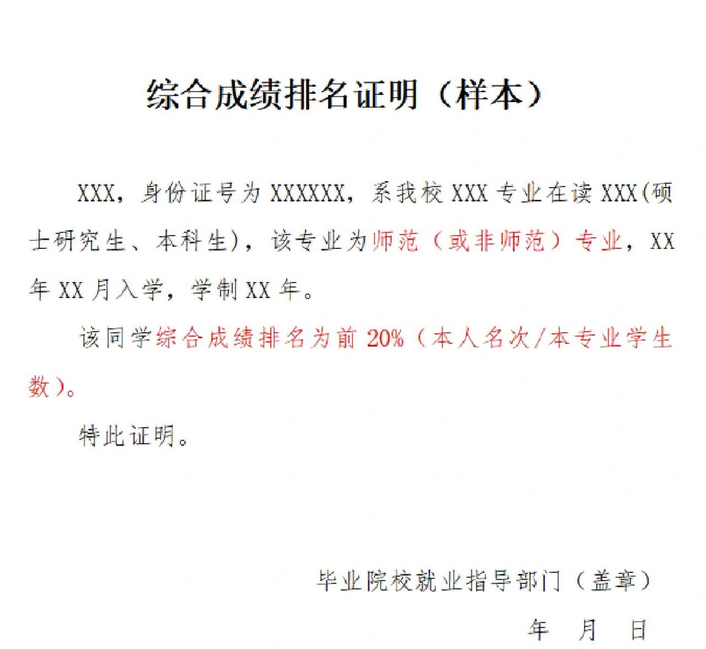 1,应届毕业生证明(样本 2,综合成绩排名证明(样本 3,优秀毕业生证明