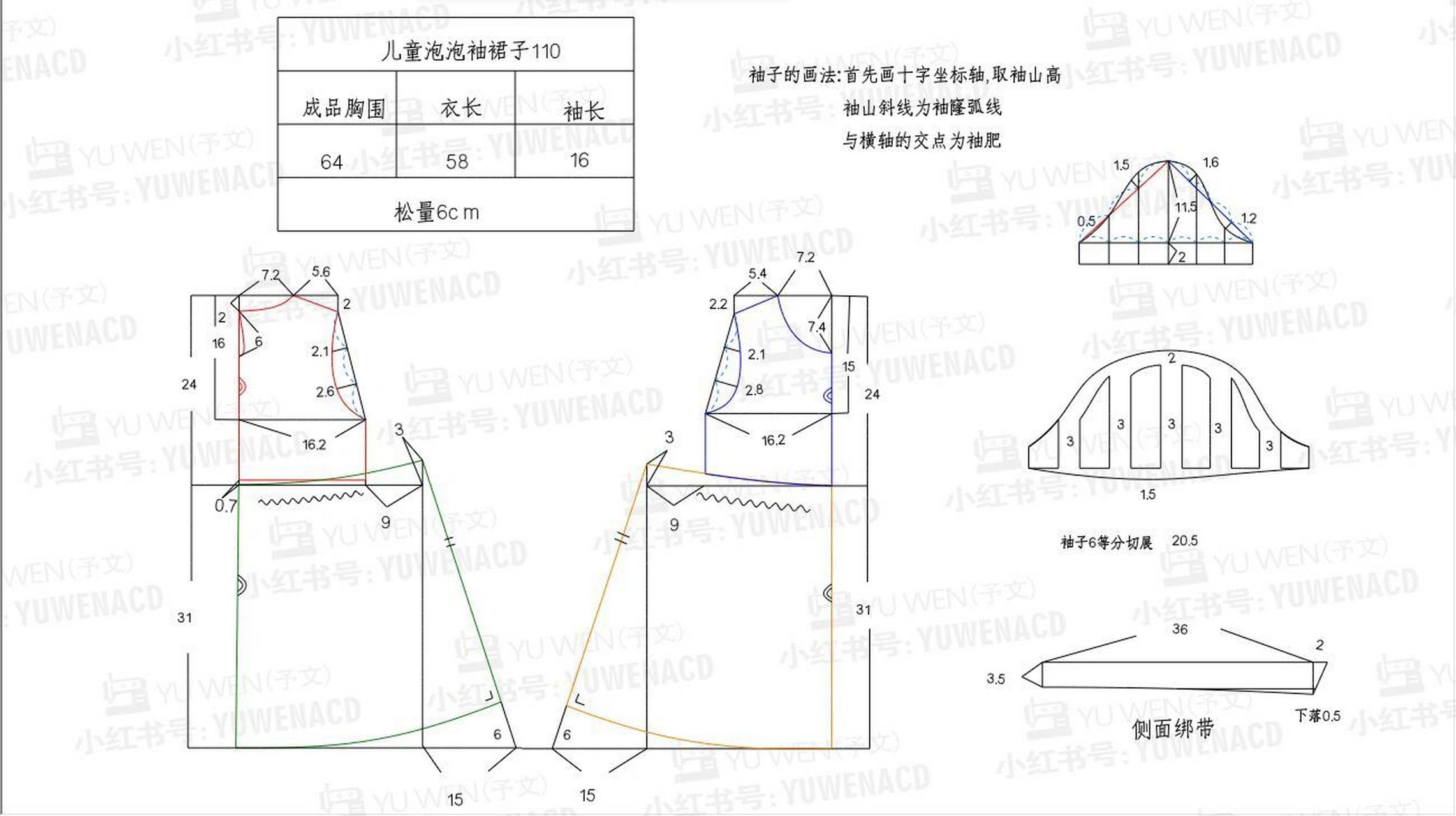 儿童三节塔裙裁剪图图片