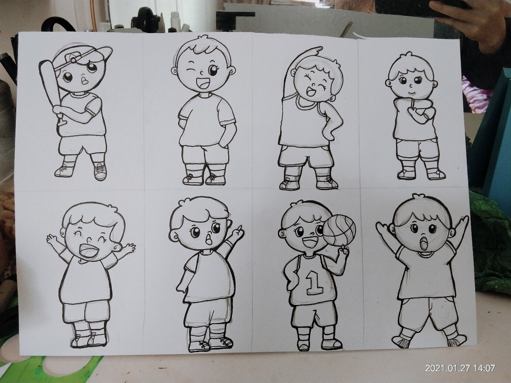 简笔画儿童画里必备练习—人物—小男孩 交作业啦