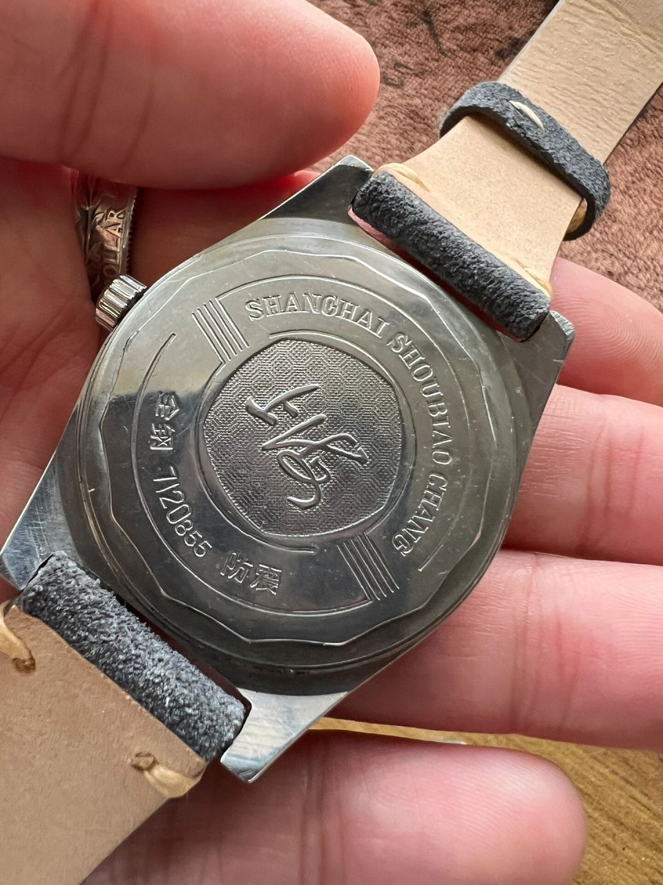 上海手表7120特殊布纹表盘