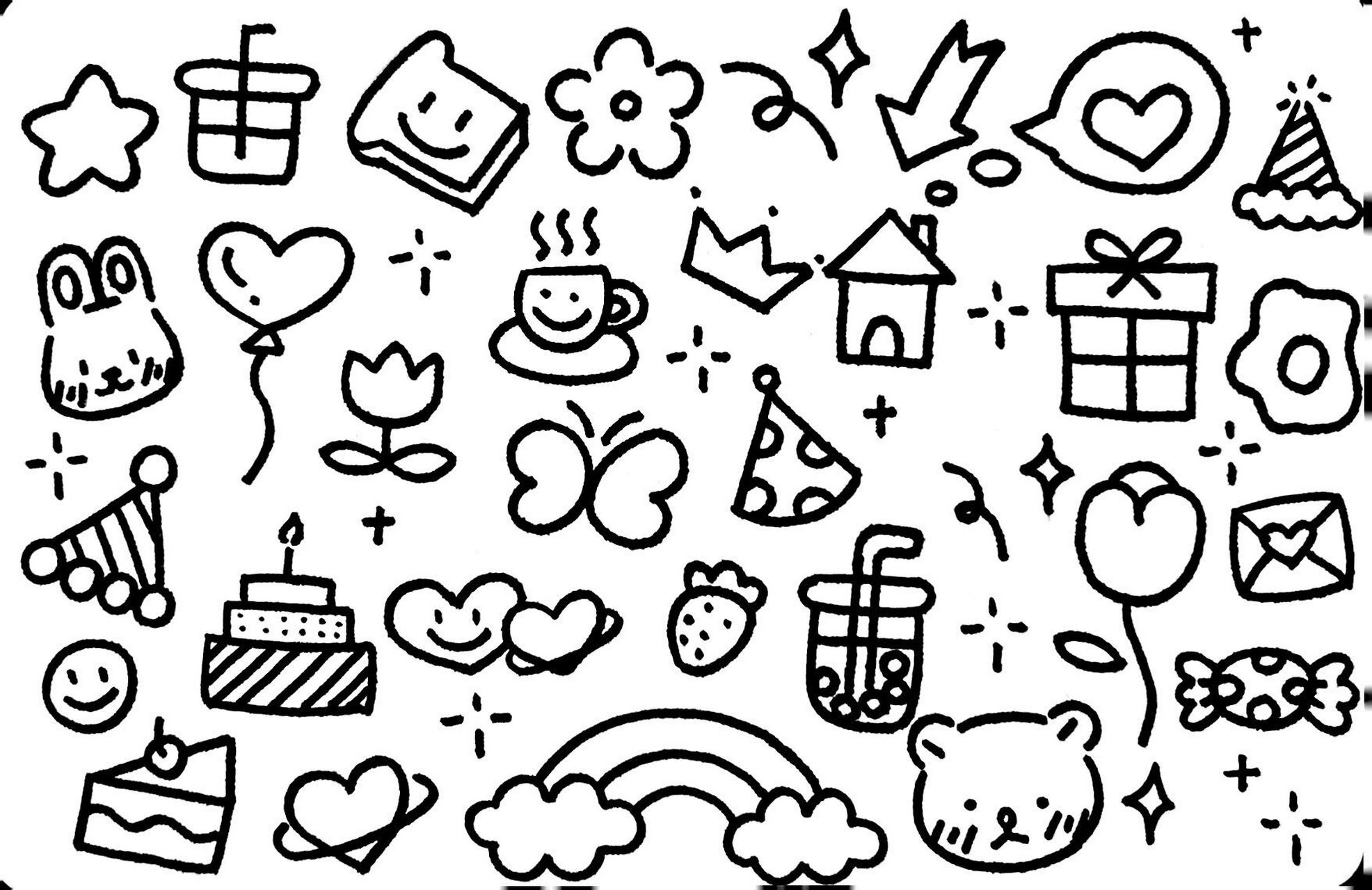 生日贺卡简笔画素材