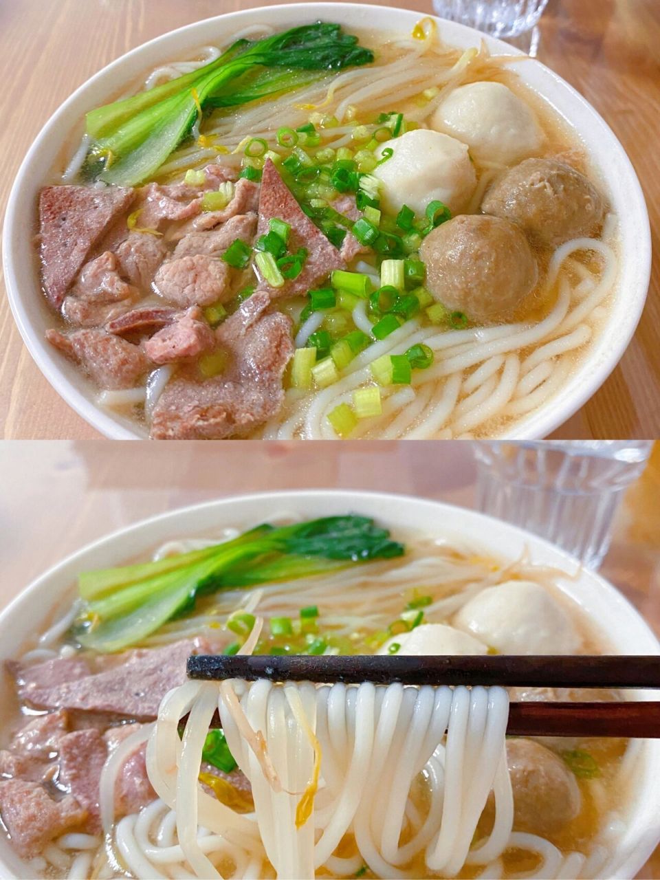 不用高汤也很鲜(附教程) 食材:干米粉100克,猪肉,猪肝,肉丸,豆芽,芹菜