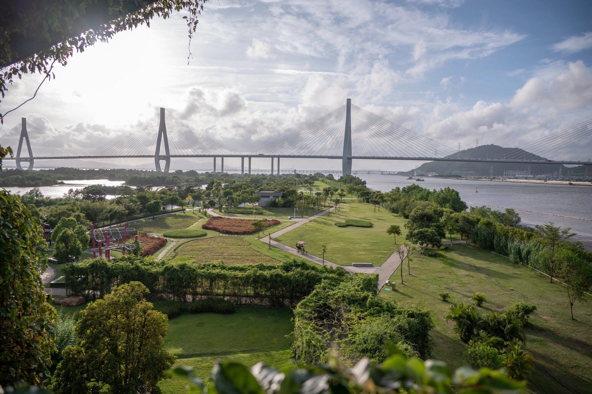 珠海横琴芒洲湿地公园 停车方便 可看日落 休闲散步