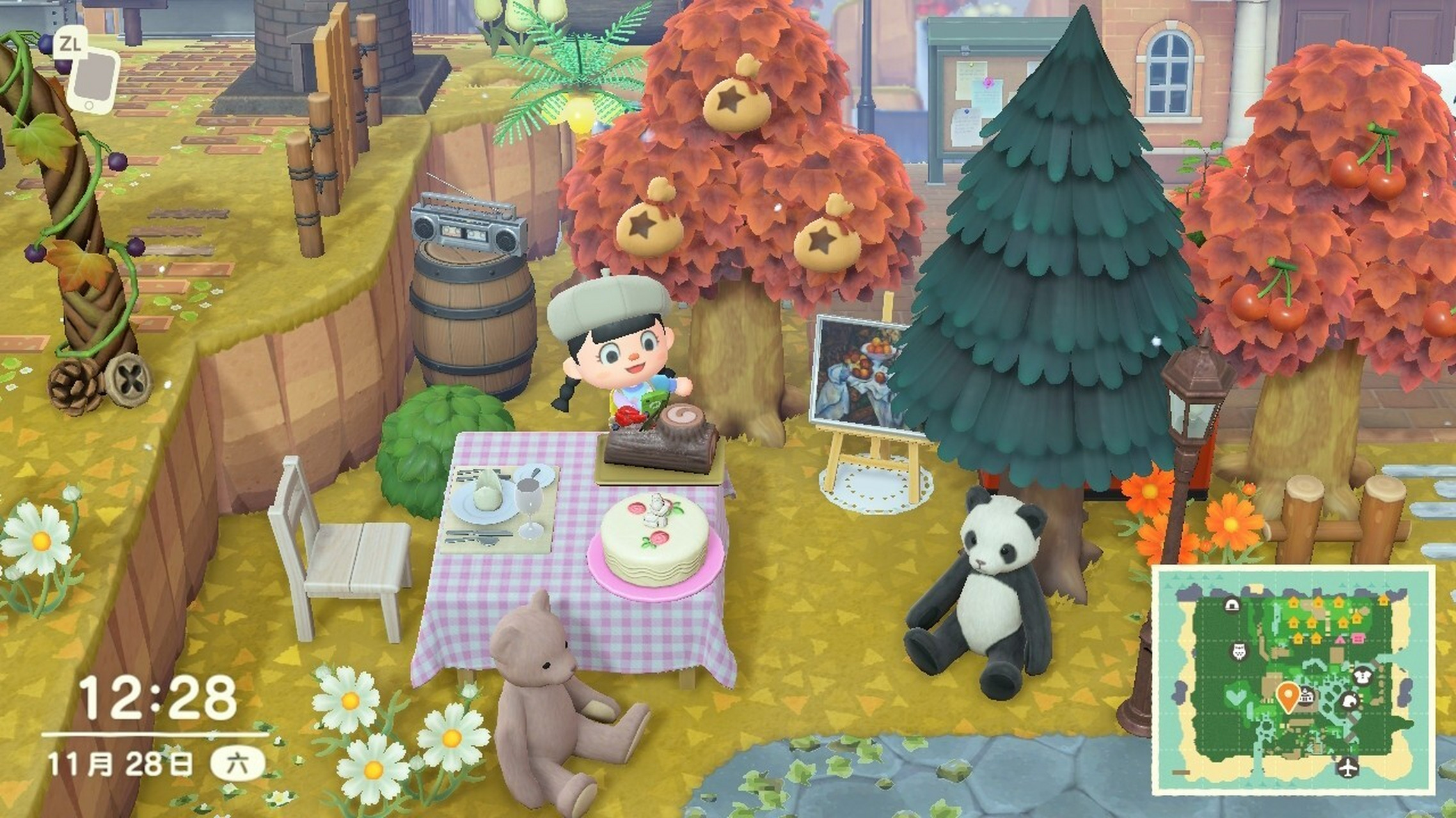 biu～下岛也要拍照打卡 树干蛋糕完成啦 我没认真看图片 竟然上面也抹