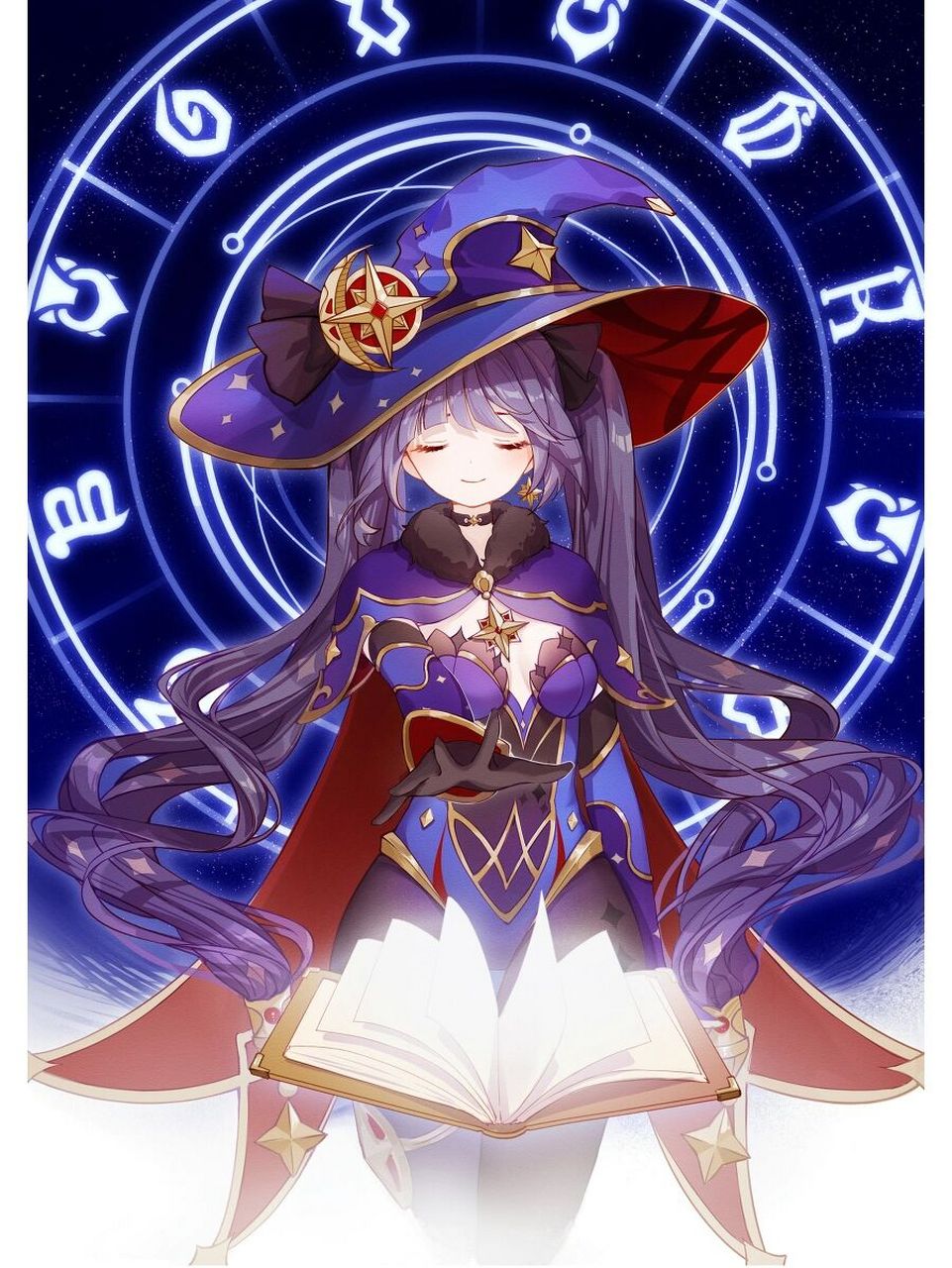 原神莫娜壁纸 图一画师:陌染华 画师id:35949078 图二画师:第一鸽姬