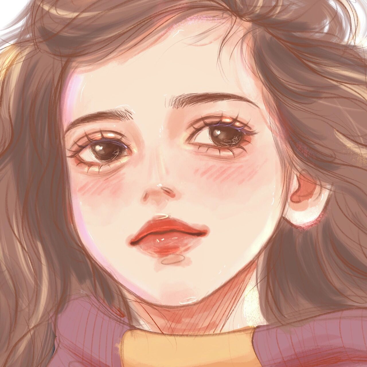 手绘头像|哈利波特赫敏 一顿操作猛如虎 20分钟摸鱼上色 不是客单的就