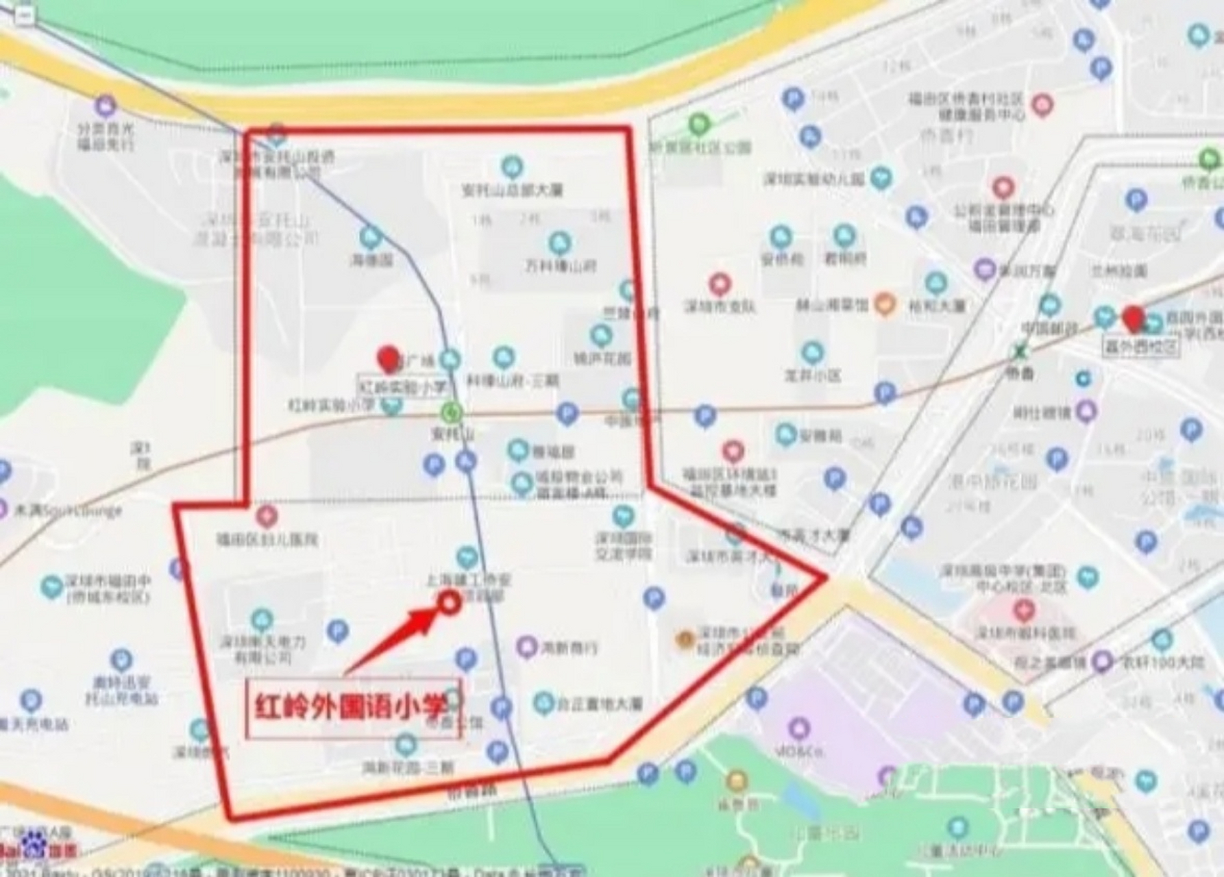 2021年深圳福田罗湖新校划片及学区更改情况 红岭外国语小学 (一)位于
