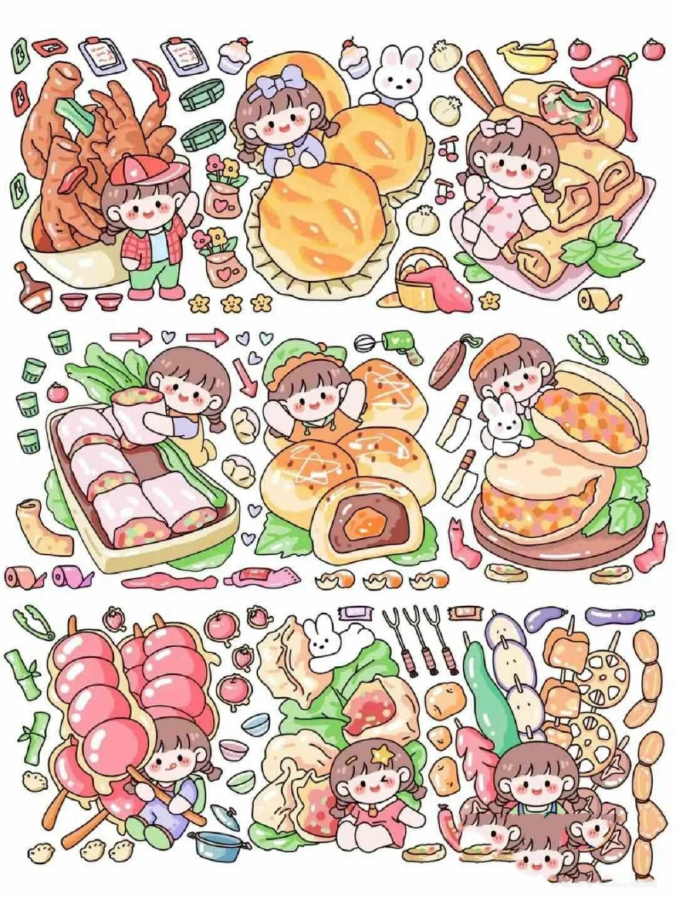 小麻薯贴纸素材,快来打印吧,礼貌拿图