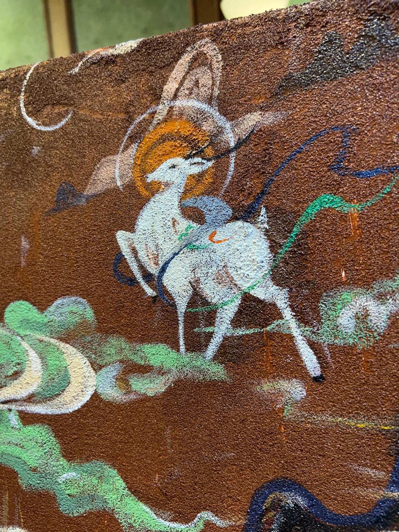 敦煌壁画《九色鹿》肌理画|石英砂