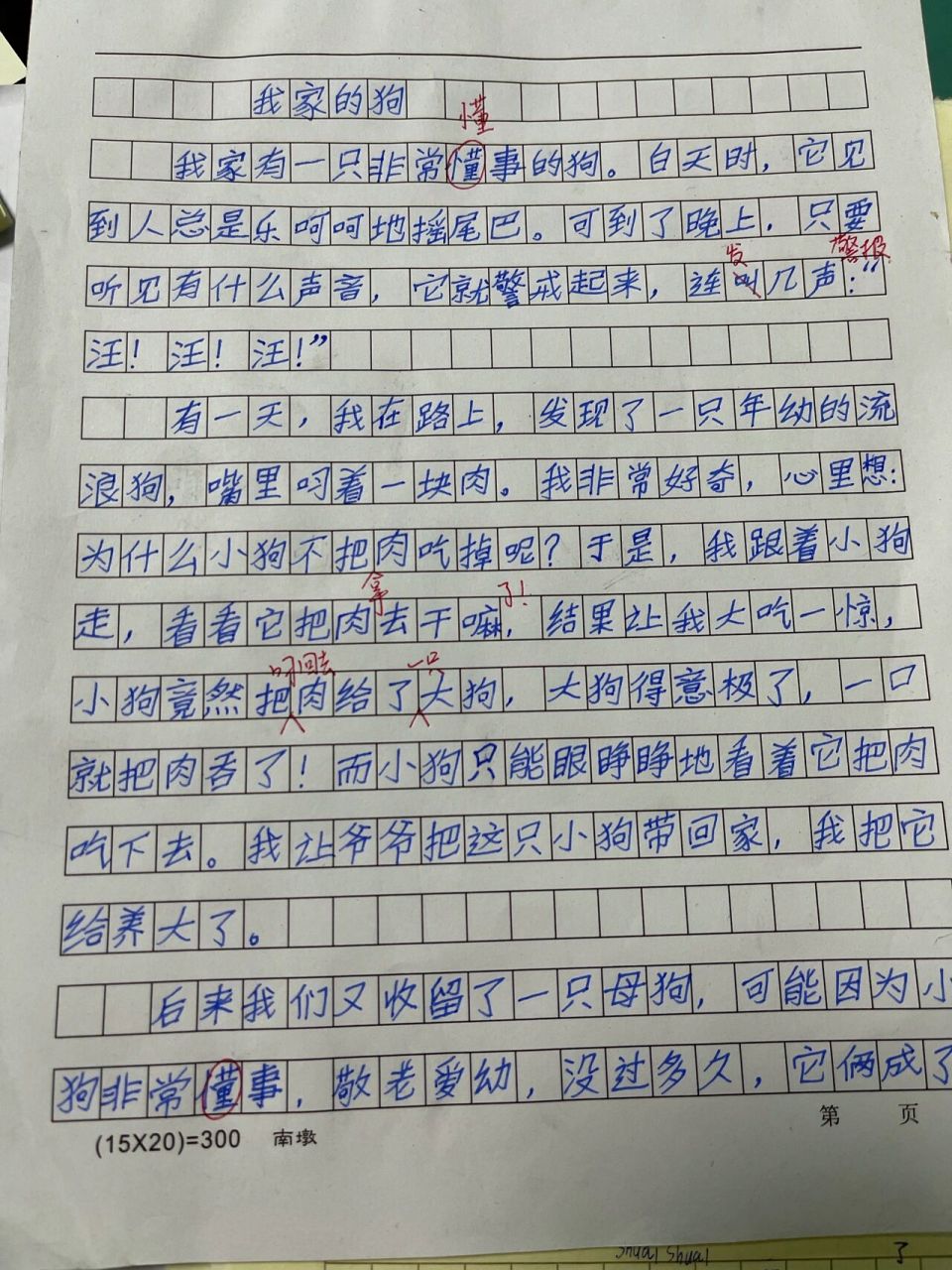 小狗作文400字家中图片