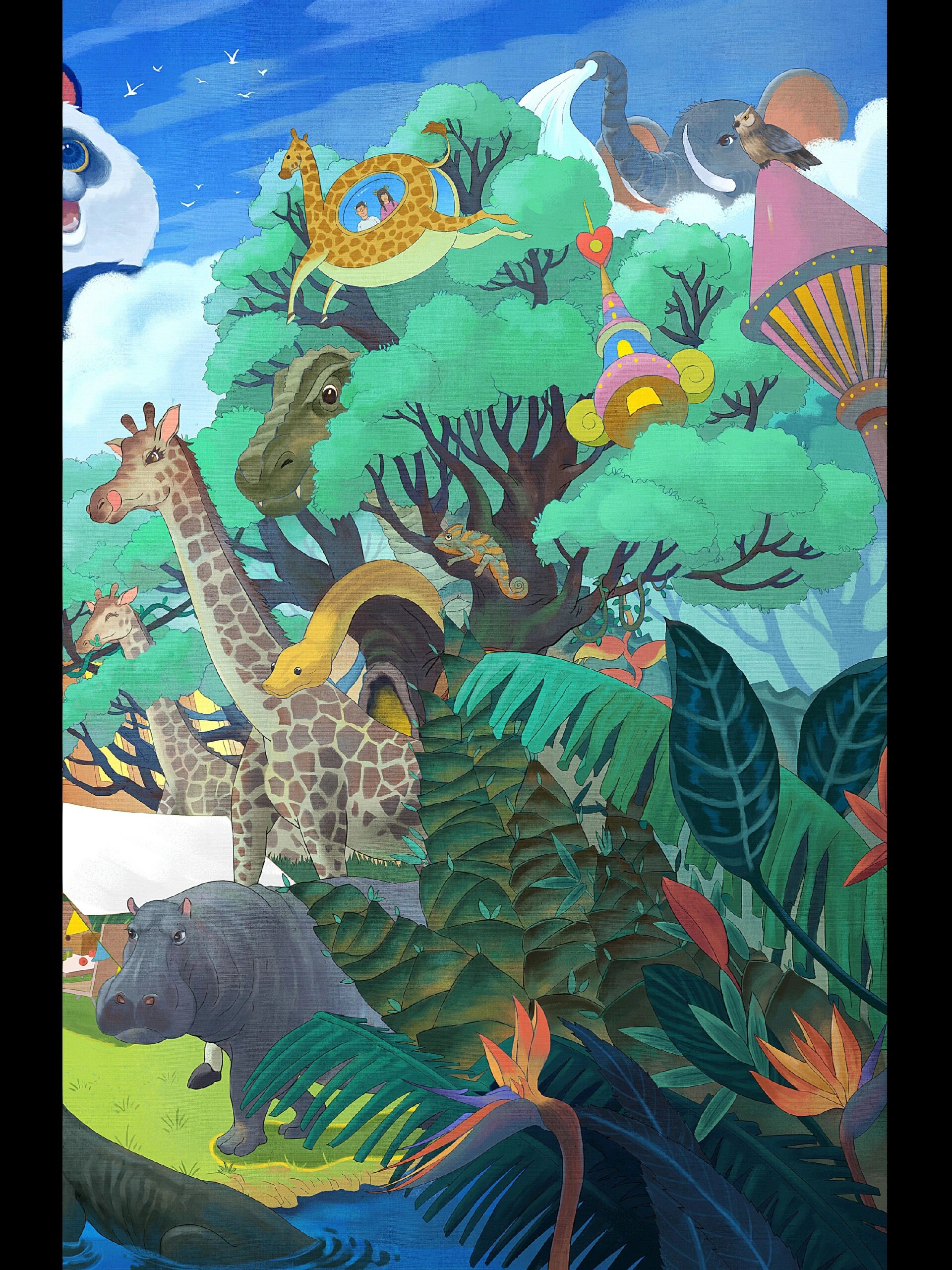 广州长隆动物世界宣传海报🐼🐒🦁🐨