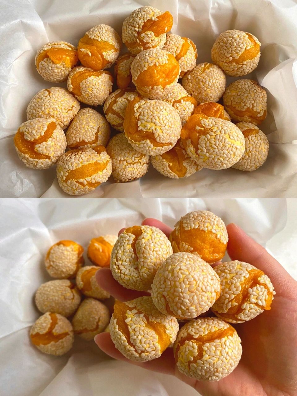 南瓜芝麻糯米丸子!