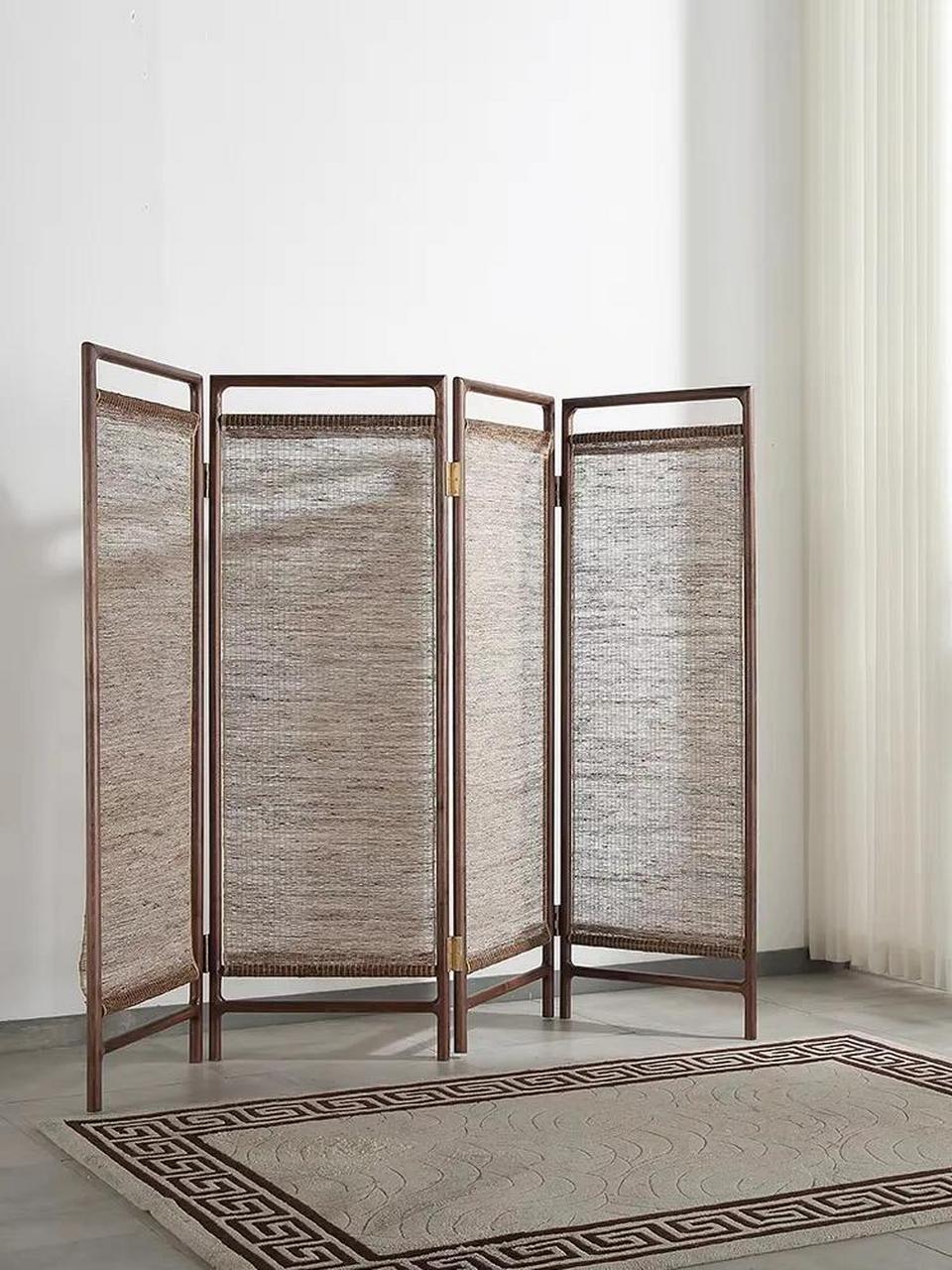 新中式北美黑胡桃木屏风