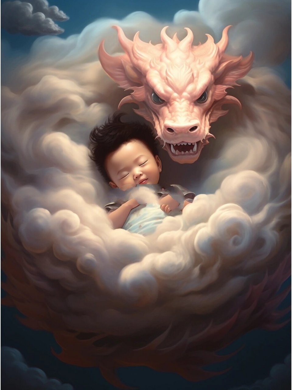 mid journey |龙太子 龙宝宝壁纸 祥龙赐福,天地万物丰盛!