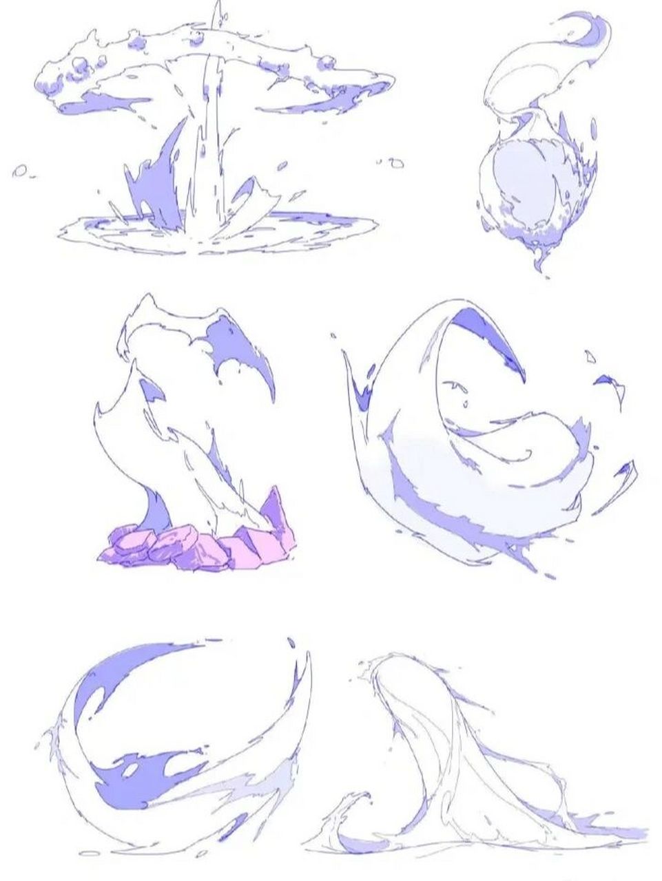 分享一波水的画法 二次元水的画法