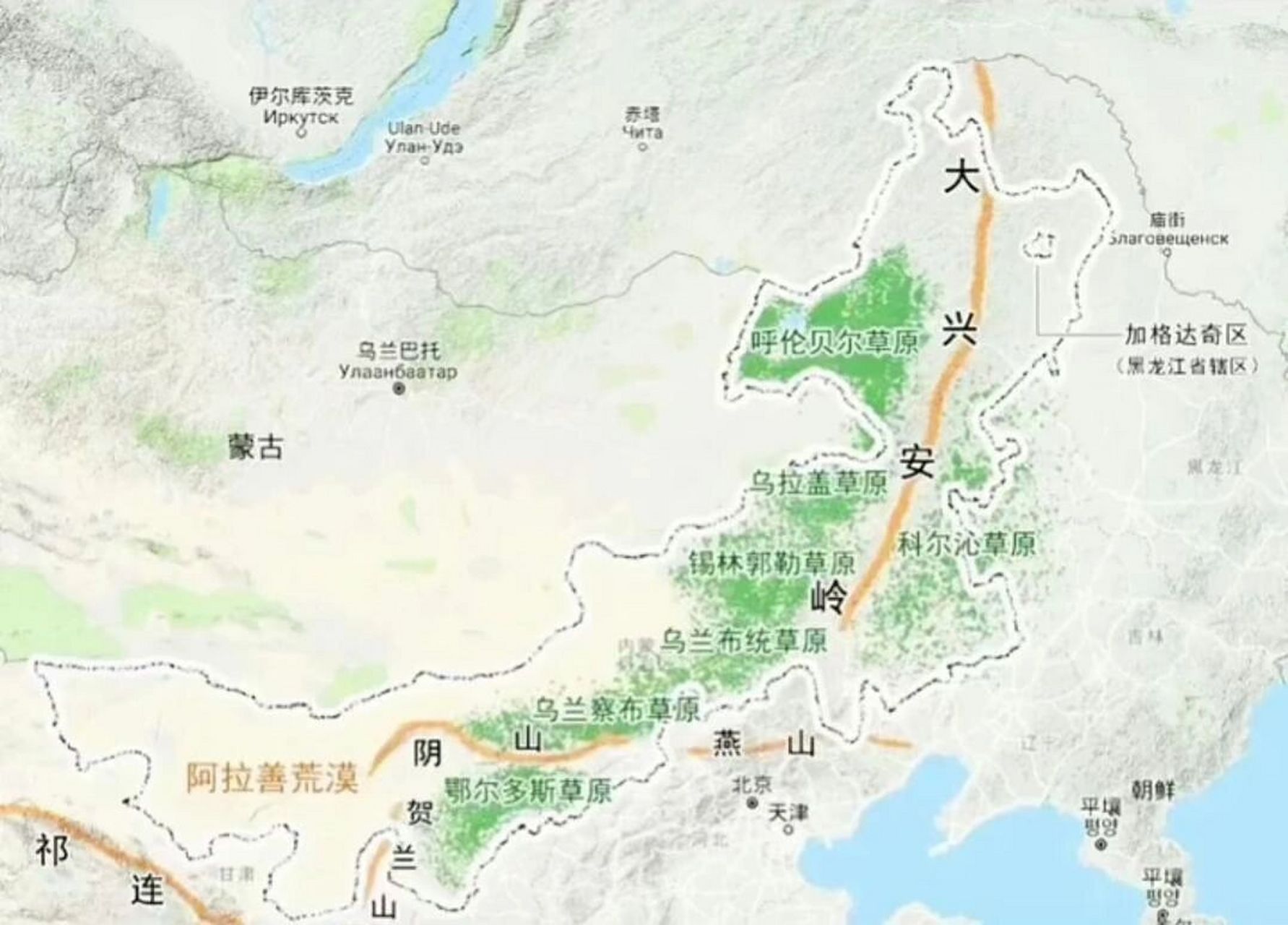 内蒙古大草原分布图  中国有四大草原,内蒙 内蒙古大草原分布图 中国