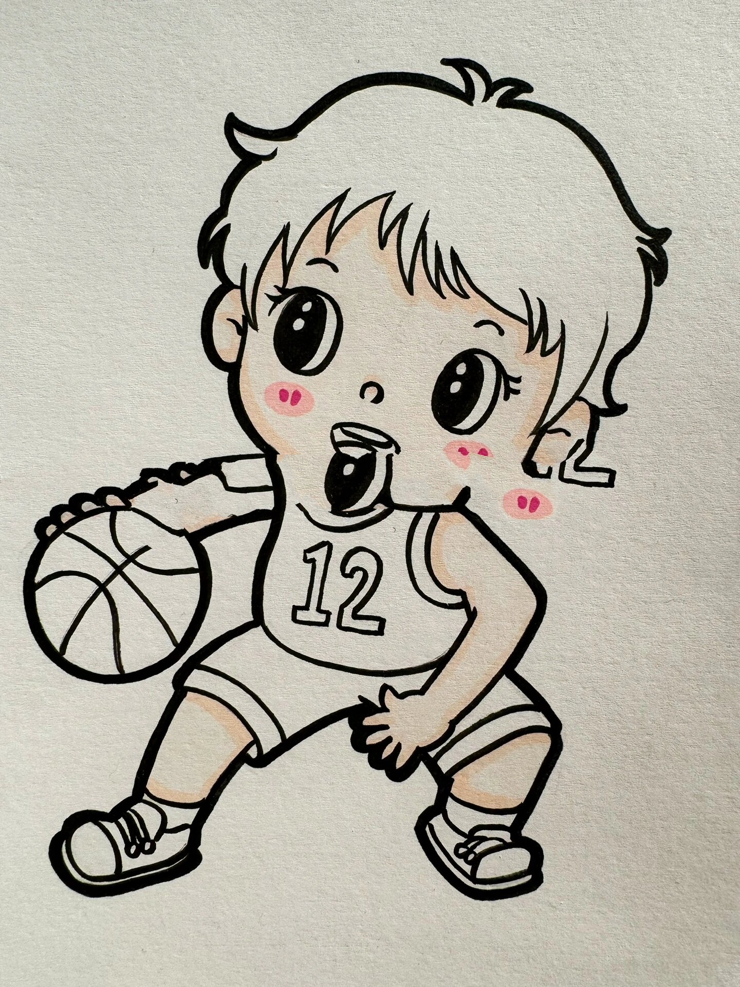 马克笔儿童画打篮球[gf]1f3.@落浮微华的动态