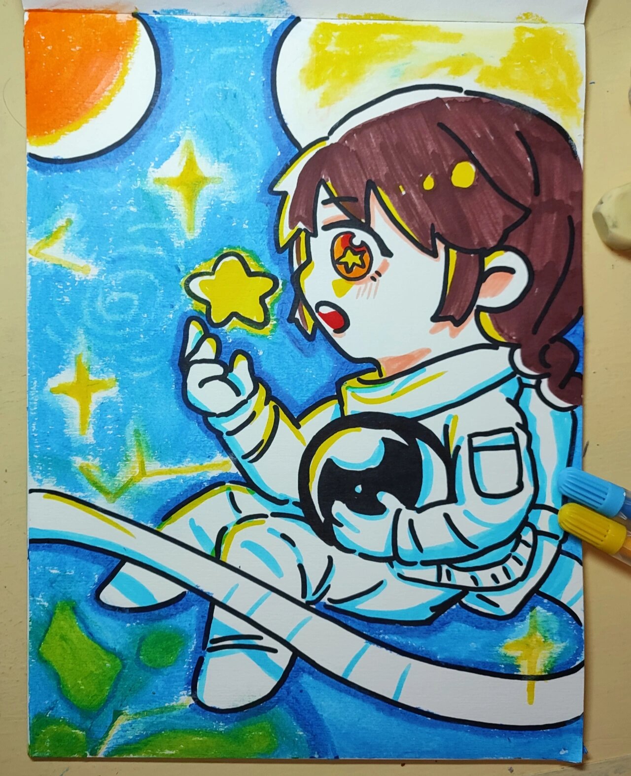 【原创】《宇宙》主题画儿童画